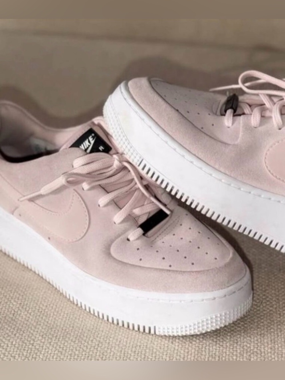 Pink suede Nike AF1 low. Womens 9.5